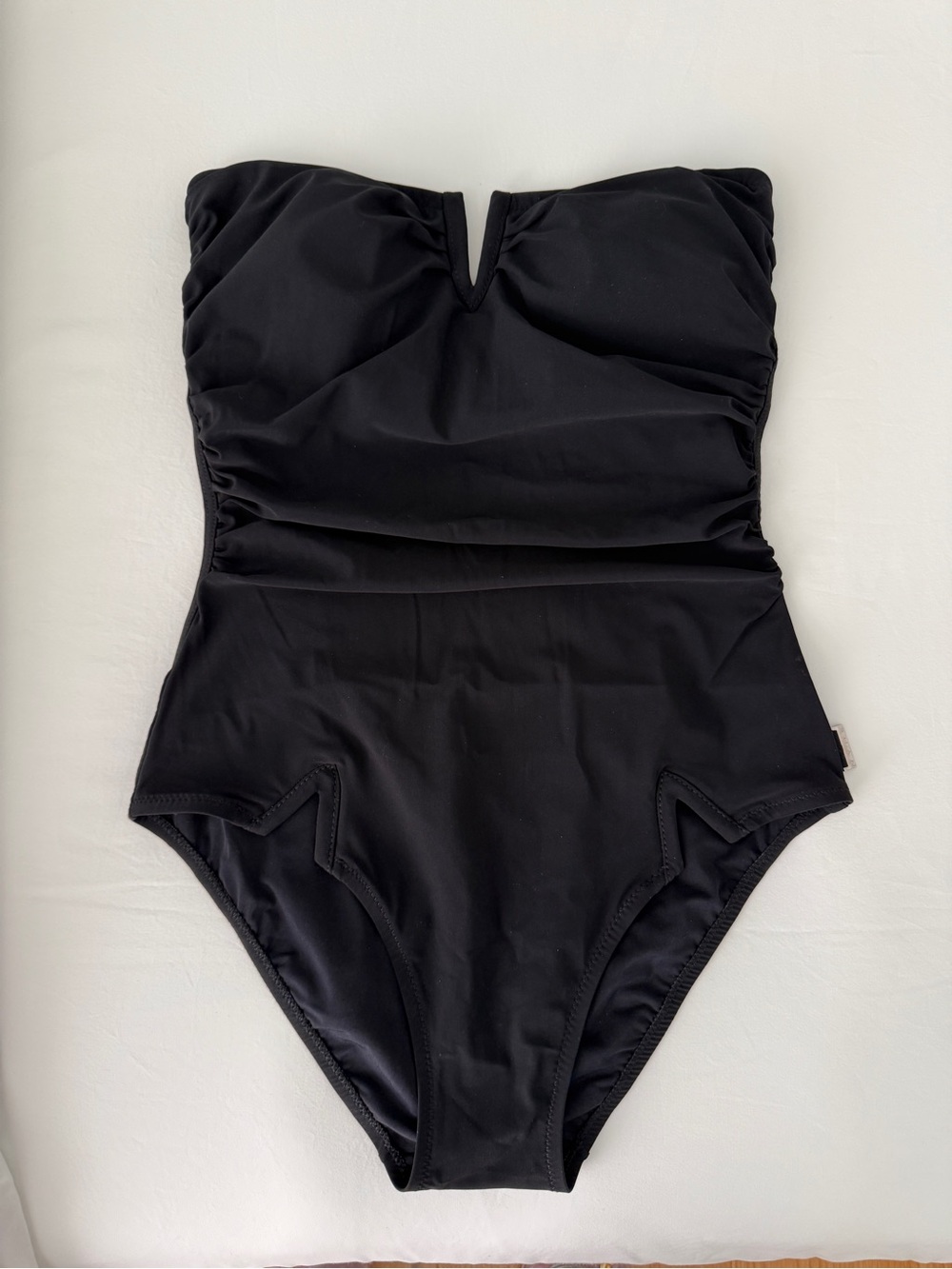 Strapless Black One-Piece Swimsuit by Shan